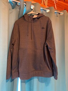 Quiksilver Men's Charcoal Gray Pullover Hoodie with Logo